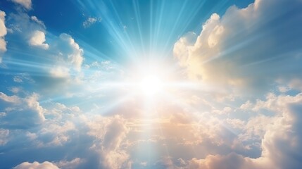 white shining blue sky with clouds