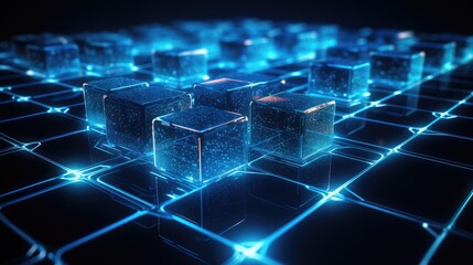 Blockchain for transparent supply chain solid background