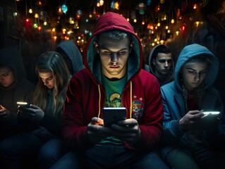 Young people addicted to social networks