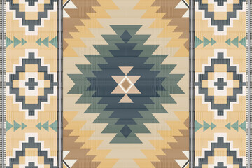 Wall Mural - Navajo tribal vector seamless pattern. Native American ornament. Ethnic South Western decor style. Boho geometric ornament. Vector seamless pattern. Mexican blanket, rug. Woven carpet illustration.