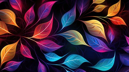 Sticker - colorful leaves abstract background