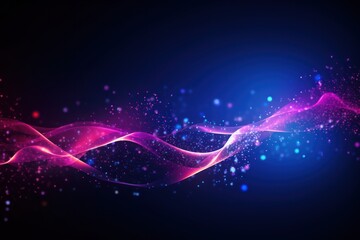 Wall Mural - wave particle technology background. generative ai