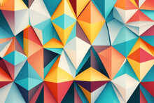 Fondo De Triángulo De Patrón Colorido Abstracto. Ilustración De Diagrama Multicolor. Bandera Abstracta.