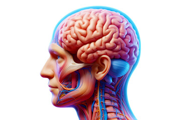 human brain anatomy without background ai generated