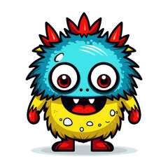 Wall Mural - Chibi monster cartoon image. Cute monster game character design image.