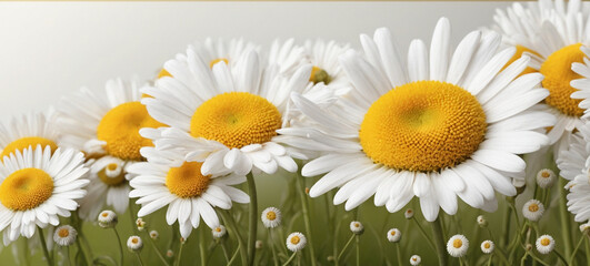 Wall Mural - Template with daisies . AI 