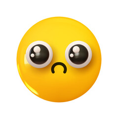 Wall Mural - emoji arouses pity tears come to my eyes. emotion 3d cartoon icon. yellow round emoticon. vector ill