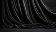 Dark velvet curtains on black theater set