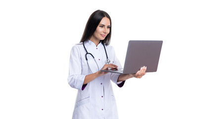 Wall Mural - ehealth medical service. doctor work in clinic office. video call with doctor. Online doctor appointment, ehealth. consulting patient online. having online emedicine appointment. checking files