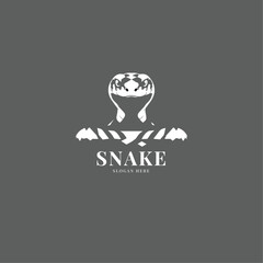 Wall Mural - Snake vector art black white background logo style. Generative AI.