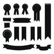 © Jihad - Banner ribbon set silhouette vector black shape