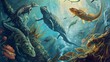 Parallel Evolution: Diverse Species Adaptations in a Mystical Aquatic Ecosystem