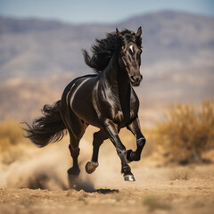 Naklejka na meble Black stallion running