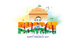 © New concept & ideas - India Republic day celebration background. India as new Bharat cultural and technology growth development presentation and army patriotic parade show.