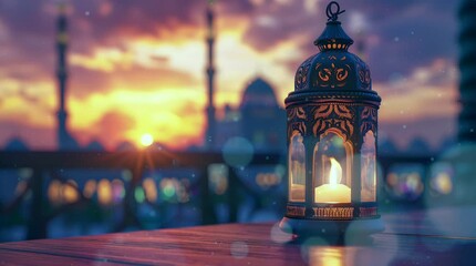 Wall Mural - islamic ramadan lantern watercolor animation , for ramadan kareem or eid mubarak. al fitr adha event ceremony background