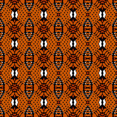 Aufkleber - Tribal abstract brown pattern. Seamless illustration ethnic motif with spots