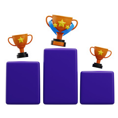 Champion Leader board 3D Icon