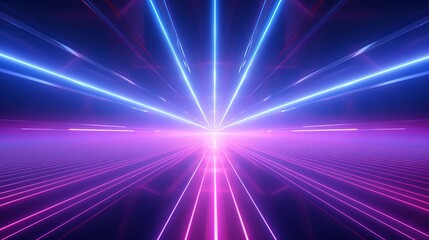 Wall Mural - Abstract Neon Lights Background with Laser Rays and Glowing Lines. Wallpaper, Light
