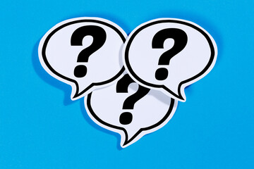Wall Mural - question mark as a symbol for asking questions ask help problem information support speech bubble co