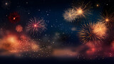 Fototapeta Na sufit - Beautiful creative holiday background with fireworks and sparkles