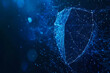 Blue shield Celestial Glow in Futuristic Digital Space network Illustration