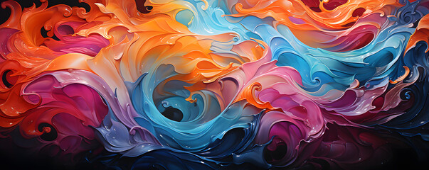 Wall Mural - Abstract Colorful Liquid Paint Background. Multicolored Fluid Wallpaper