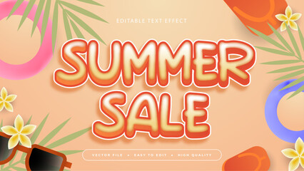 Wall Mural - Colorful colourful summer sale 3d editable text effect - font style. Summer text style effect