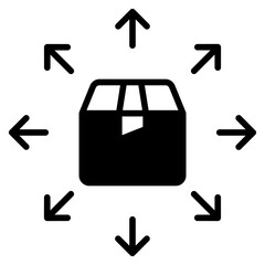 Sticker - Finding Package box solid glyph icon