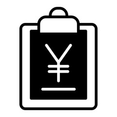 Poster - Yen Clipboard solid glyph icon