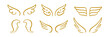 Heraldic Angel wings vintage set. Hand drawn logo