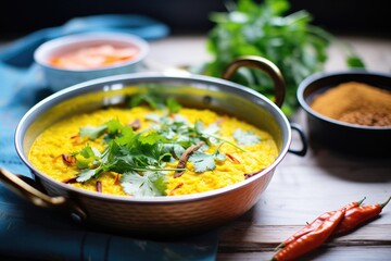 Canvas Print - masoor dal with spices like turmeric and cumin