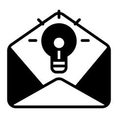 Poster - Mail idea bulb solid glyph icon