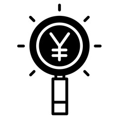 Poster - Search Yen solid glyph icon