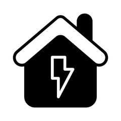 Wall Mural - House Energy solid glyph icon