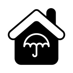 Wall Mural - House Umbrella solid glyph icon