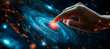 A Hand Touching A Rocket. How To Improve Web Search Engine Ranking?, In The Style Of A Futuristic Spaceship Design. Online Connectivity Concept. Business Positioning. Web Industry Leader
