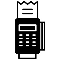 Sticker - Payment machine solid glyph icon