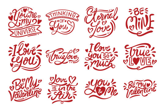 Valentines day lettering vector