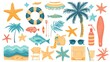 © Media Srock - Retro summer, beach and ocean vector design elements on white background