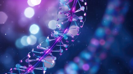 Double helix microscopic illustration. DNA molecules manipulate human genetics. Genetic mutation concept.