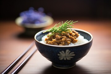 macro shot of natto beans showcasing texture