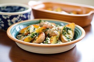 Poster - garlic and herb potato skins in a ceramic dish