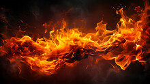 Intense And Vivid Flames Consuming The Darkness, Perfect For Representing Fiery Passion Or A Dramatic Event
