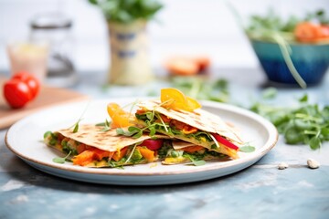 Canvas Print - vegan quesadilla with dairy-free cheese