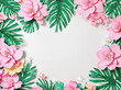 White, pink geometric floral leaves 3d special effects wall texture, floral background illustration banner. 