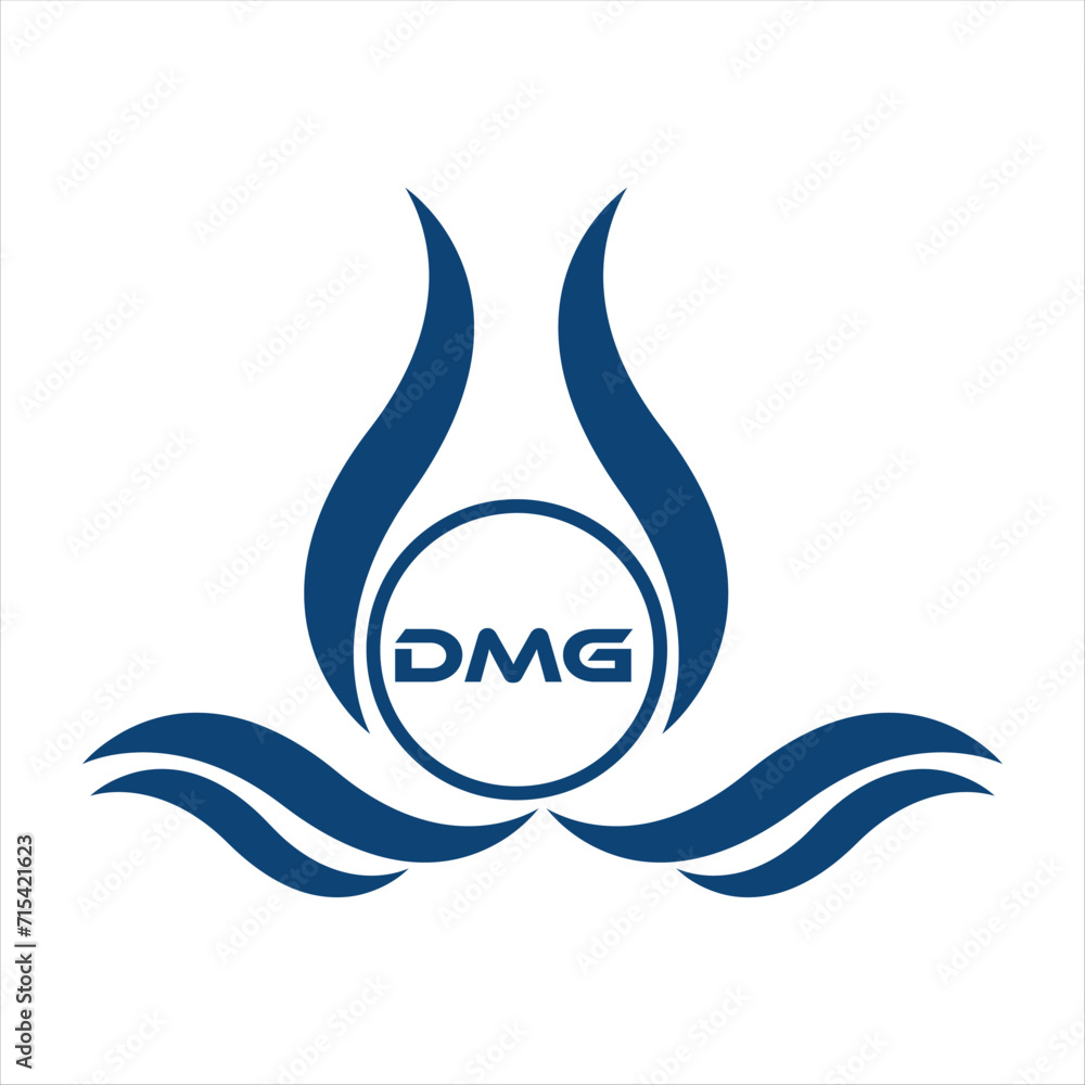 DMG letter water drop icon design with white background in illustrator ...