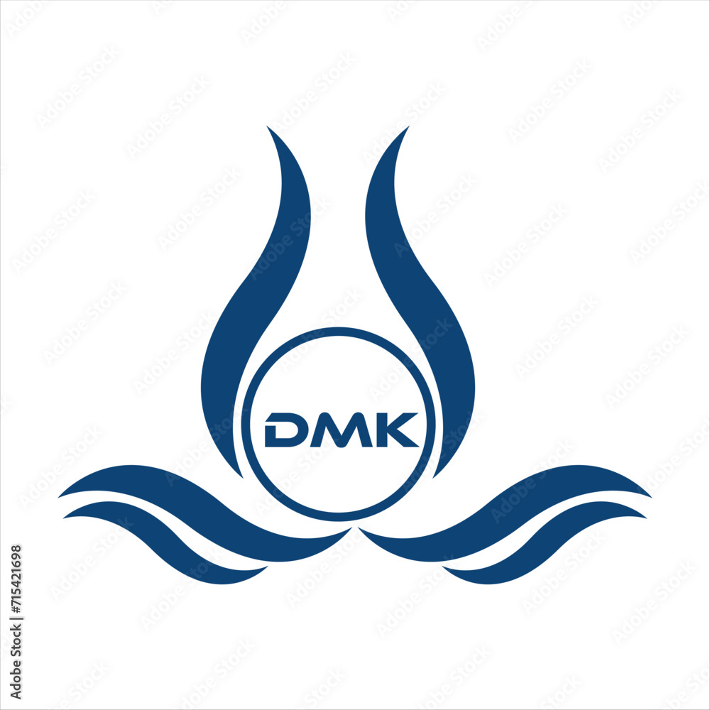 DMK letter water drop icon design with white background in illustrator, DMK Monogram logo design for entrepreneur and business.
