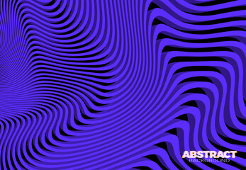 Sticker - Abstract vector background with 3D stripes in the form of purple waves. Excellent futuristic design template.