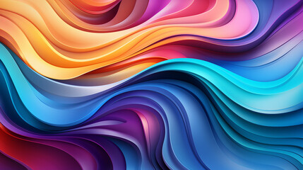 Wall Mural - 3d rendering, abstract colorful background, curvy ribbons. modern creative wallpaper