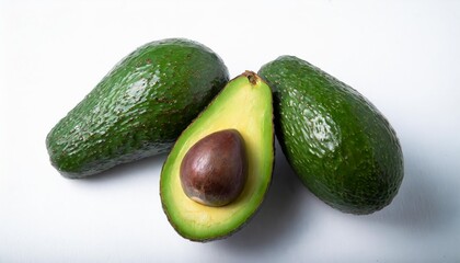 Canvas Print - fresh avocado on white background